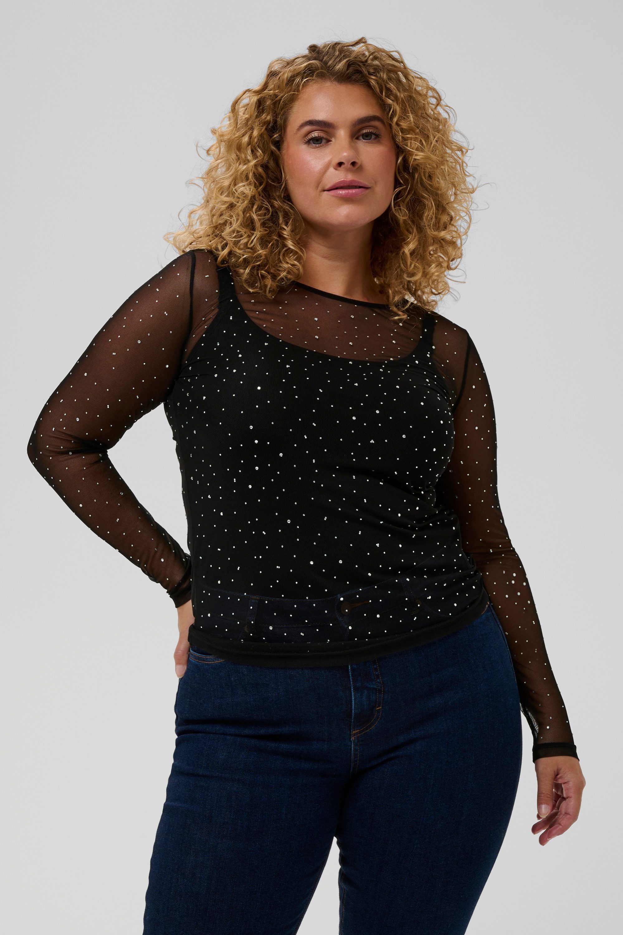 KAFFE Curve T-Shirt T-Shirt kurzarm KCtina Große Größen