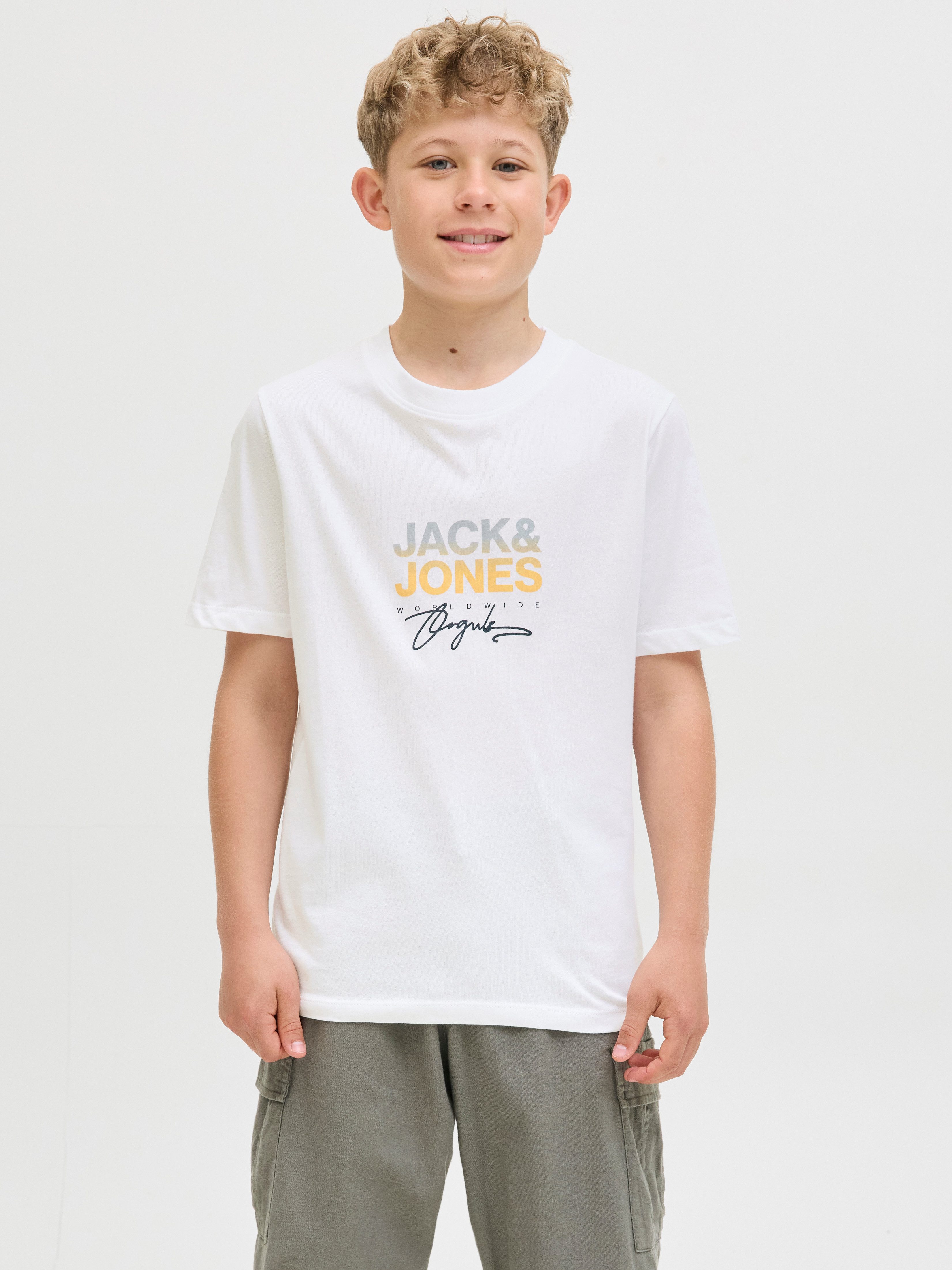 Jack & Jones Junior T-Shirt JORCANGGU mit Druck und angenehmem Tragegefühl bedruckt, modisch, regular fit, Single Jersey, Rundhals