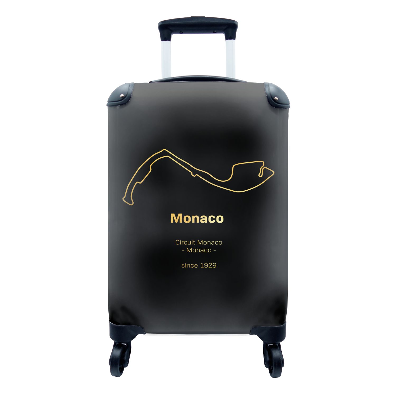 MuchoWow Handgepäckkoffer Formel 1 - Monaco - Rennstrecke, 4 Rollen, Reisetasche mit rollen, Handgepäck für Ferien, Trolley, Reisekoffer