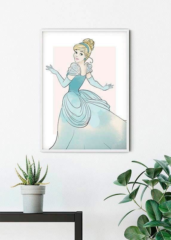 Kinderzimmer, St), Disney Schlafzimmer, Wohnzimmer Komar Beauty, (1 Cinderella Poster