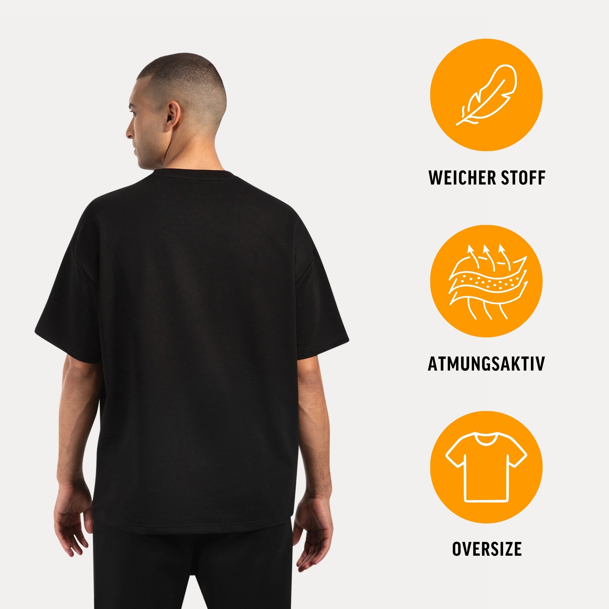 Smilodox T-Shirt Kayson, Locker geschnittenes Oversize Shirt mit Retro Fron günstig online kaufen