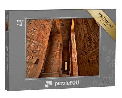 puzzleYOU Puzzle Hieroglyphen in Medinat Habu, Luxor, Ägypten, 48 Puzzleteile, puzzleYOU-Kollektionen Architektur