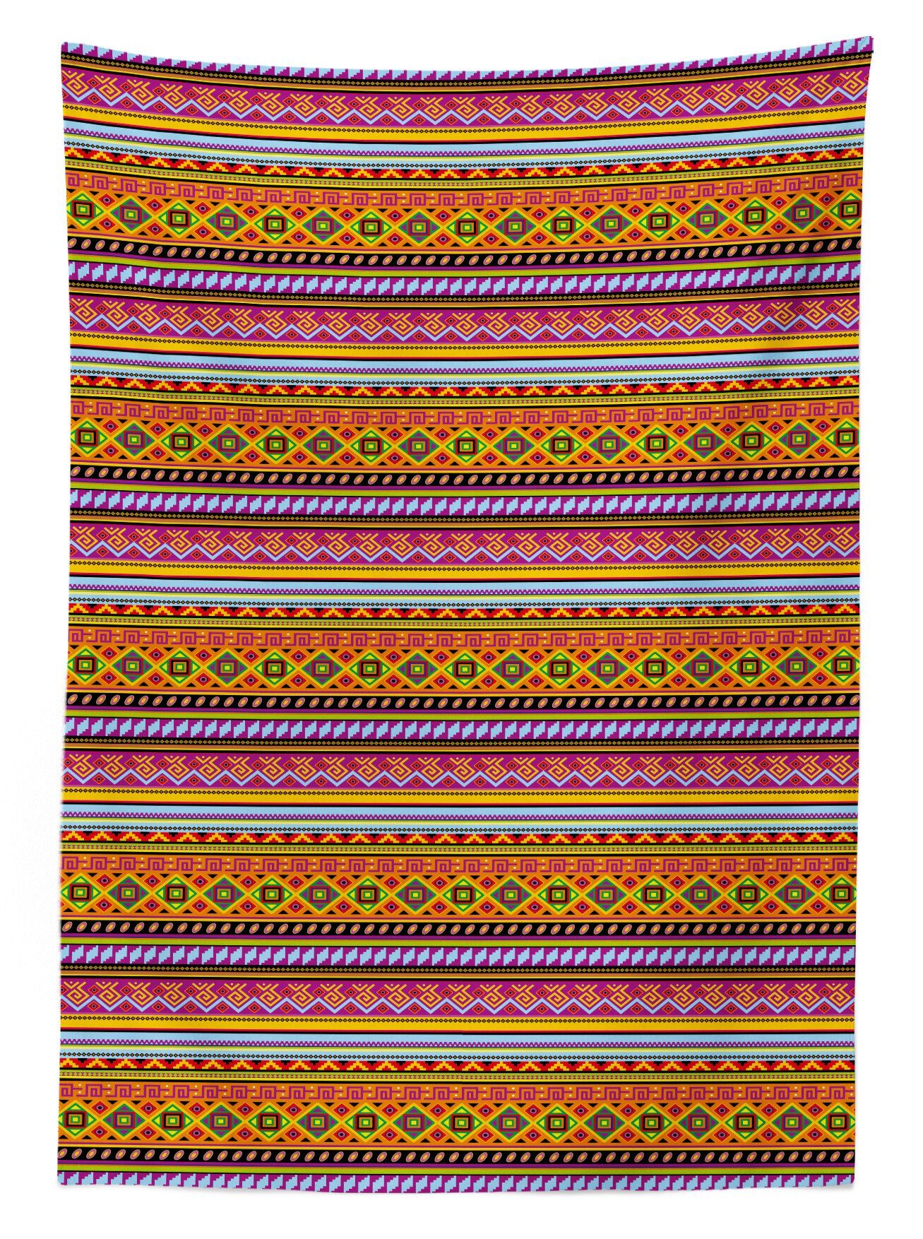 Waschbar Folk Abakuhaus Farbfest Tischdecke Außen Farben, Mexikaner Vintage-Geometric Klare Bereich den Für geeignet