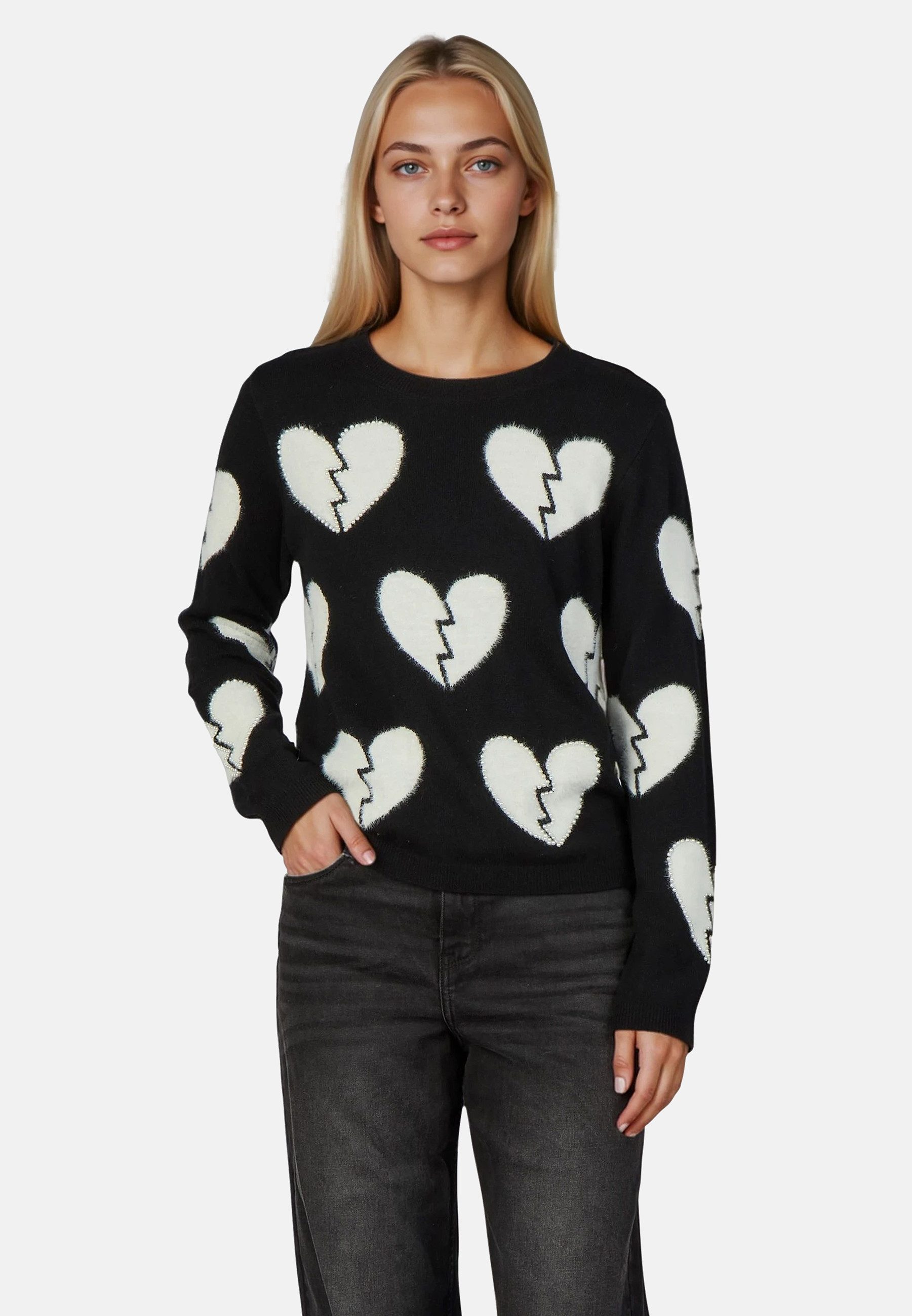 Princess goes Hollywood Strickpullover mit Schmuckperlen