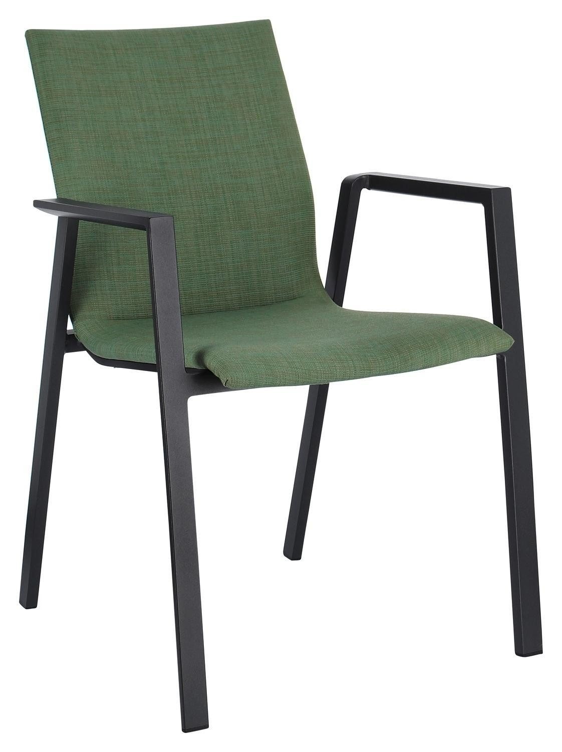 Bizzotto Gartenstuhl ODEON, Aluminium, Olivgrün, Anthrazit, stapelbar