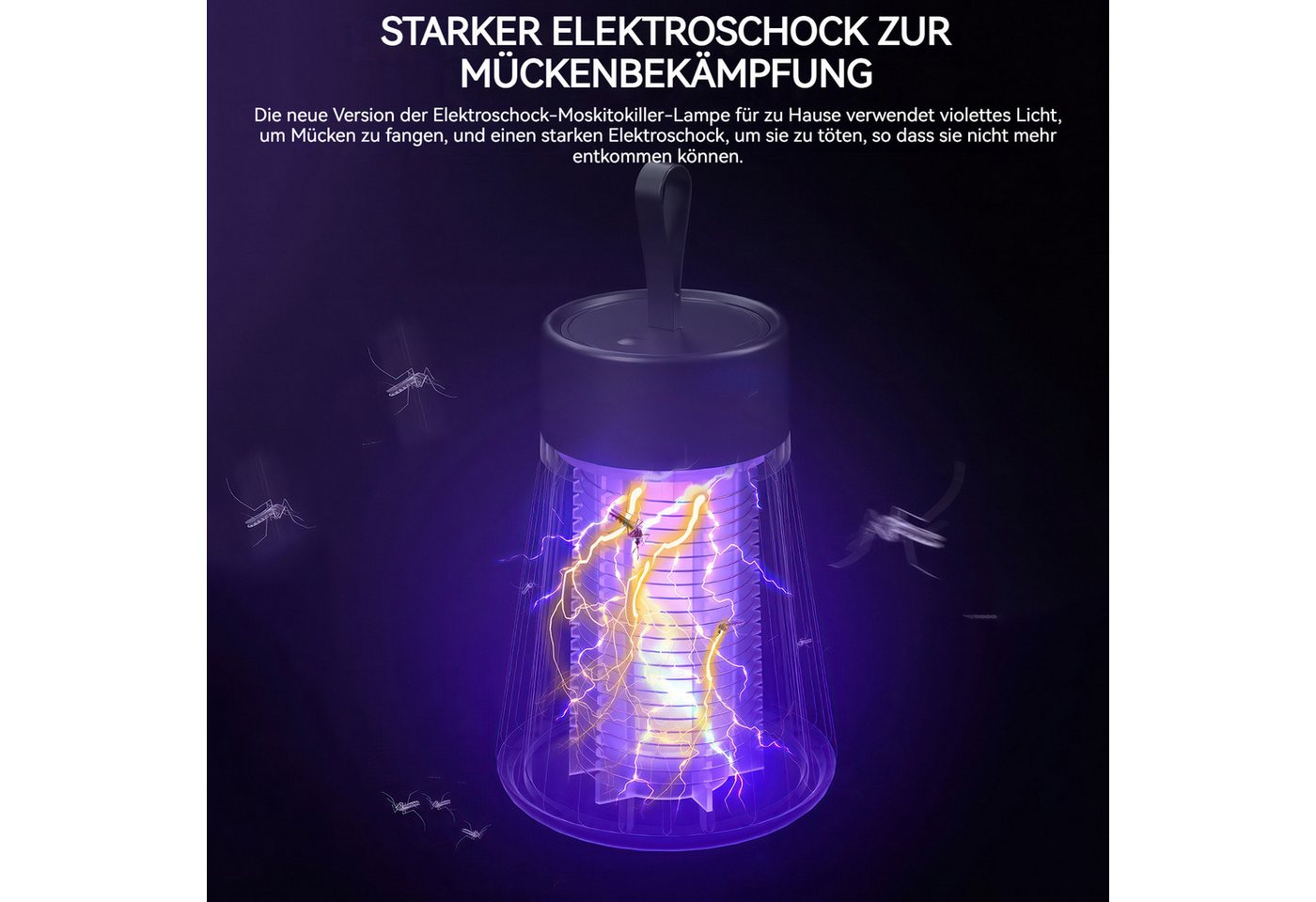 Thumbnail - BlingBin Insektenvernichter Elektrische Mückenfalle,Tragbare Mückenlampe mit UV-Lampe, Elektrischer Insektenlampe Innen/...