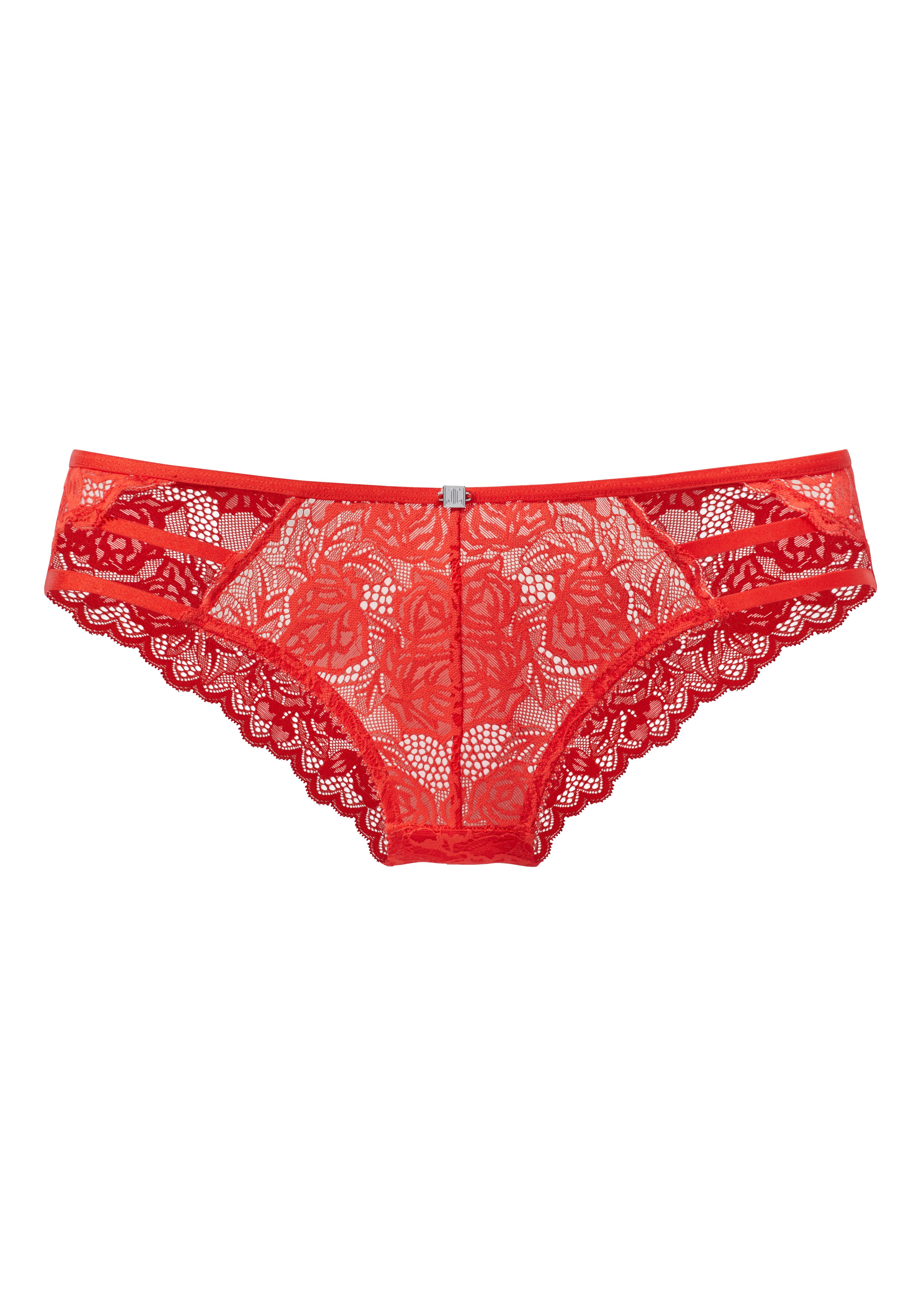 Spitze rot Bänder-Optik Panty aufregender edler aus JETTE mit