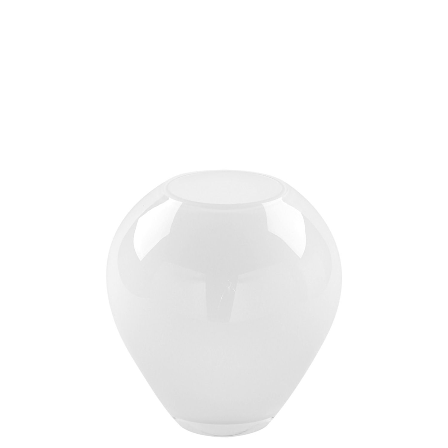 Fink Dekovase LIVIA Glasvase - H. 18cm x Ø 16cm - weiß opal - Opalglas - Bl günstig online kaufen
