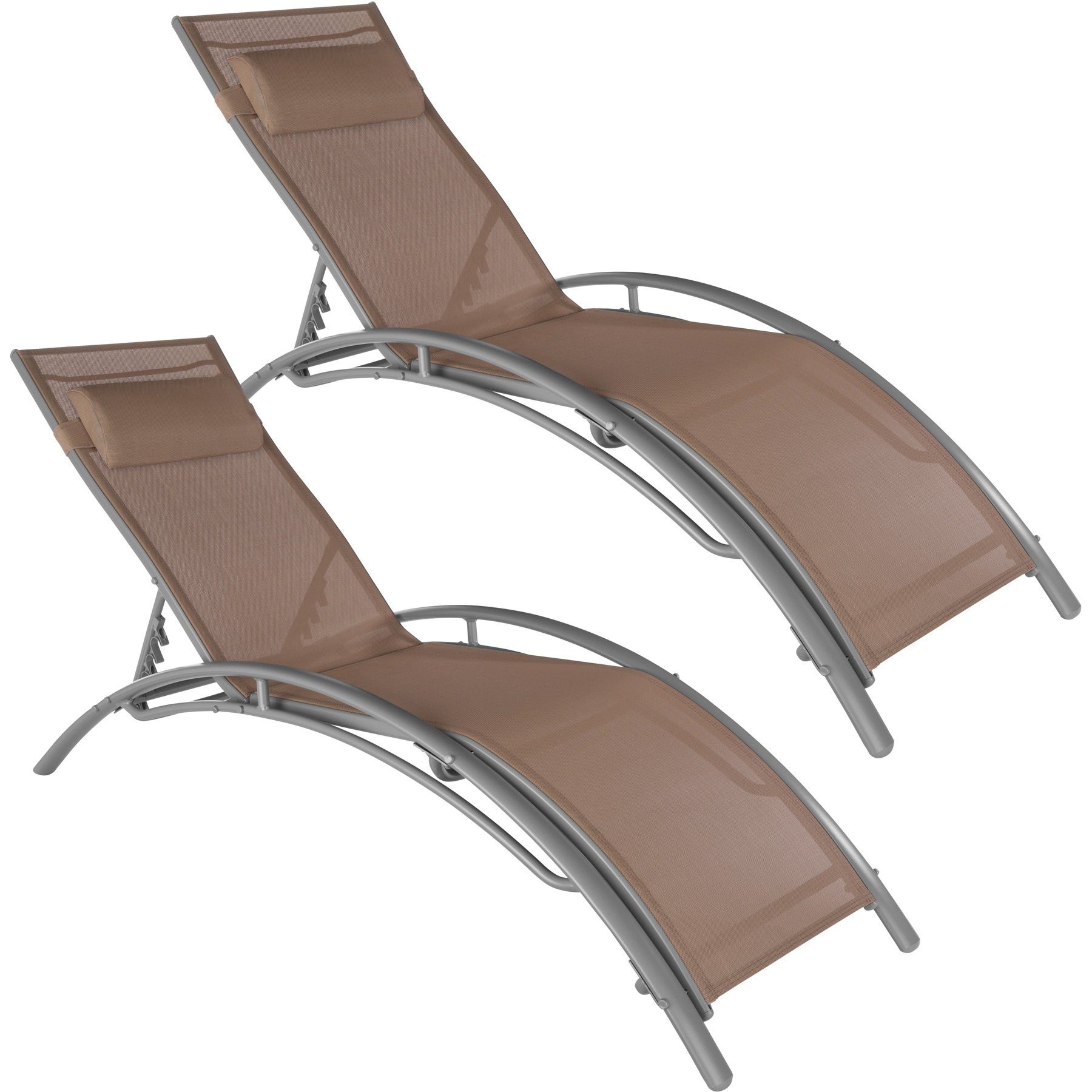 tectake Gartenliege »2 Gartenliegen aus Aluminium, 5stufig«, Kombiset