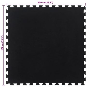 vidaXL Trainingsmatte Gummi-Bodenfliese Schwarz 12 mm 100x100 cm