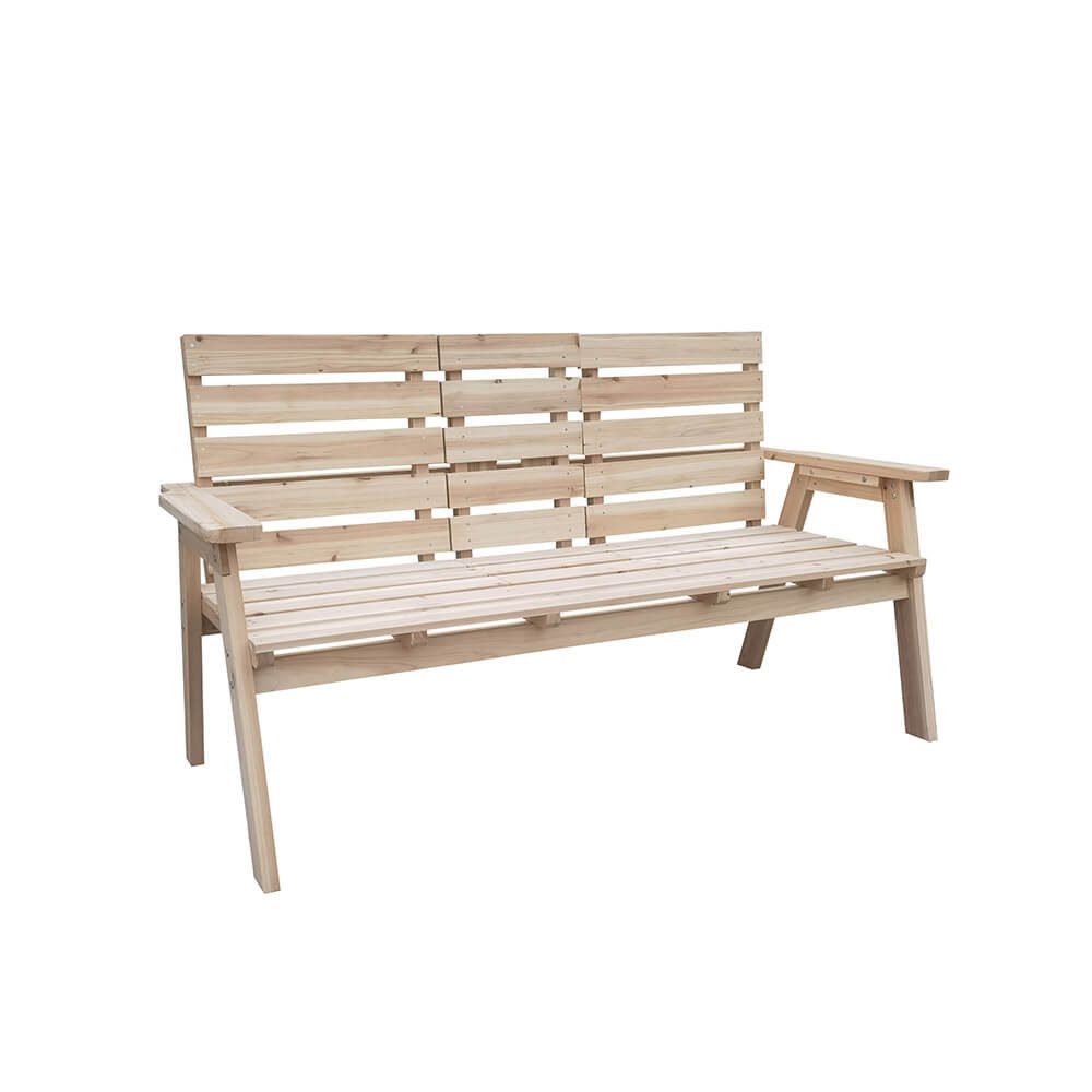 HOME DELUXE Gartenbank REYA - 159 x 85 x 64 cm, inkl. verbauter Ablagefläche & aus hochwertigem Tannenholz