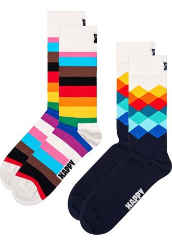 Happy Socks Socken (2-Paar) Faded Diamond & Pride ...