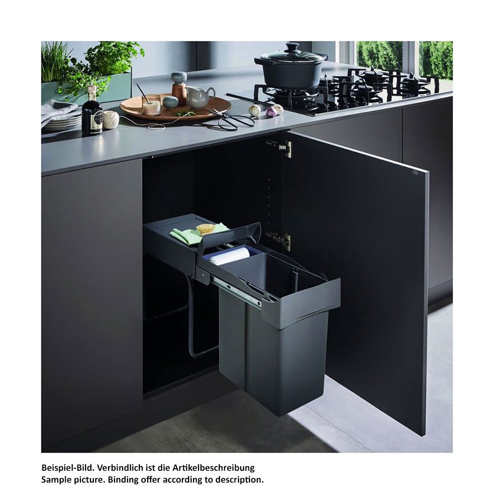 WESCO Einbaumülleimer Einbauabfallsammler 30DT mit Ablageschale, anthrazit