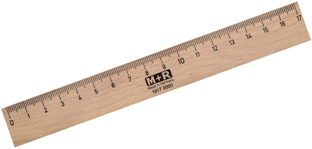 Lineal Lineal Holz 17cm Buche Metalleinlage