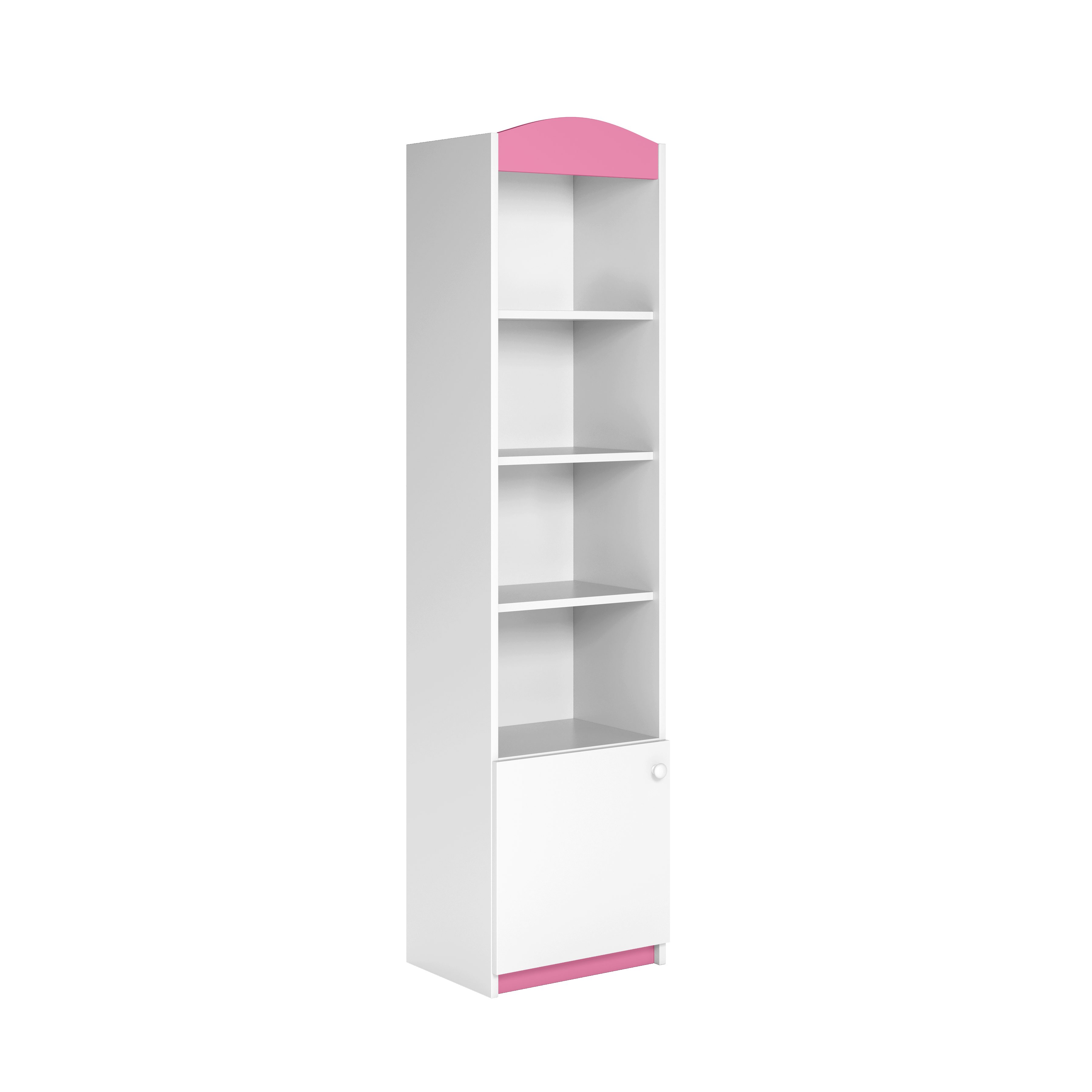 mit Abschließbarer rosa Bücherregal Bjird Ablagefach Einzelbücherregal, Babydream mit und 4 Einlegeböden Tür