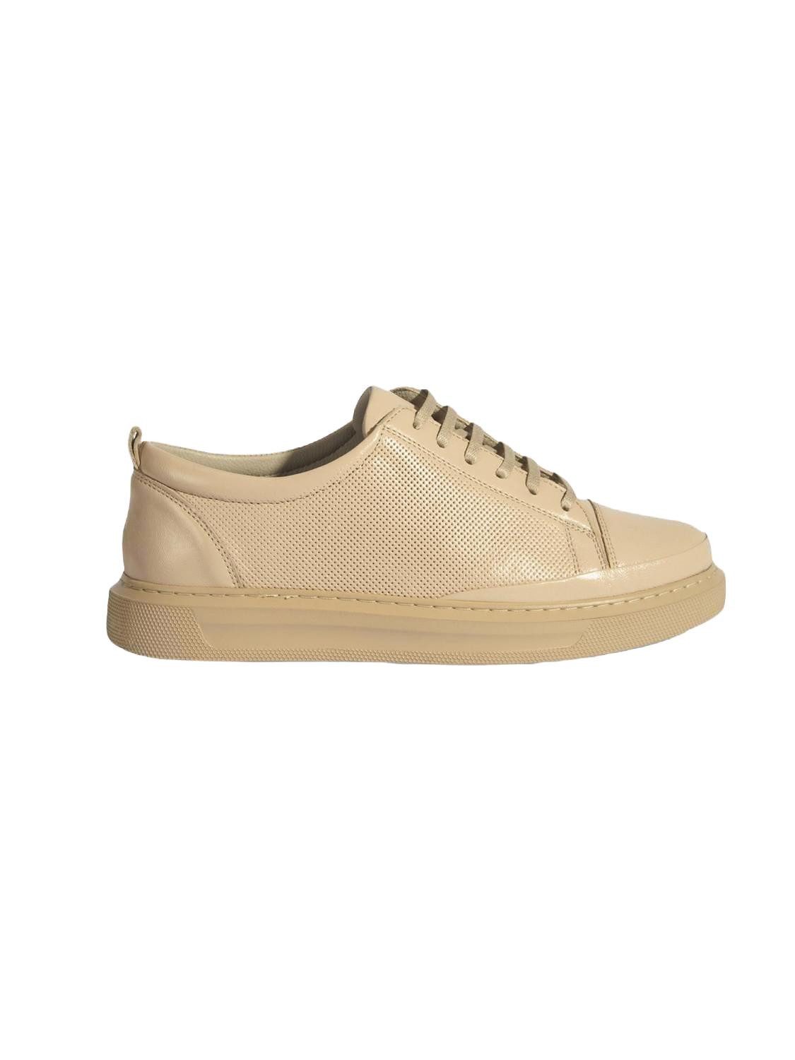 Desa Damen-Sneaker aus Leder – Elastische Schnürsenkel, flacher Absatz Snea günstig online kaufen
