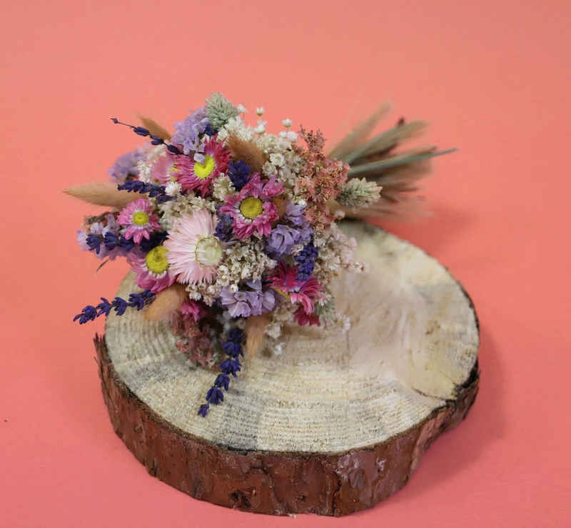 Trockenblume Getrockneter Blumenstrauß "Bunte Frühlingswiese", Kunstharz.Art