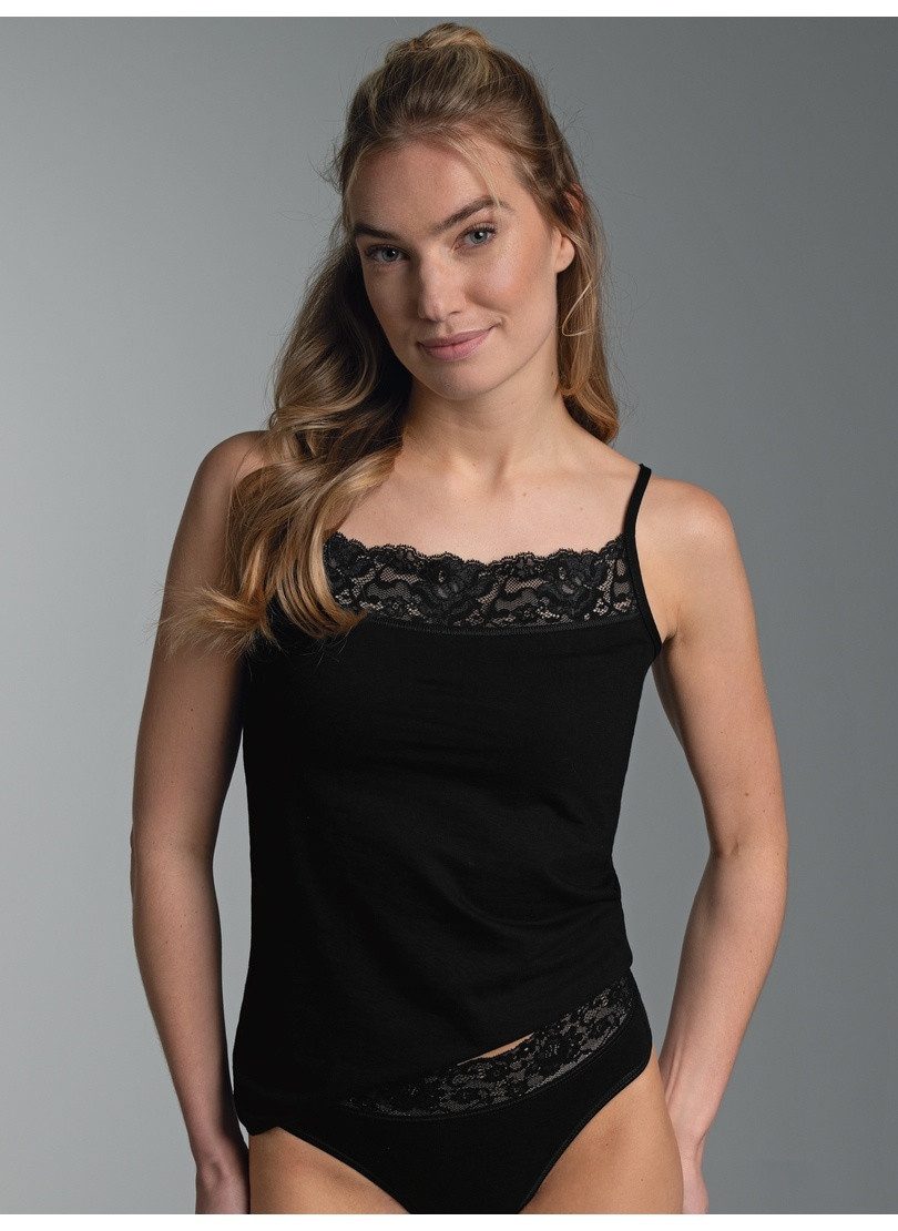 Trigema Unterhemd TRIGEMA Spaghettiträger Unterhemd mit Spitze (1-St)