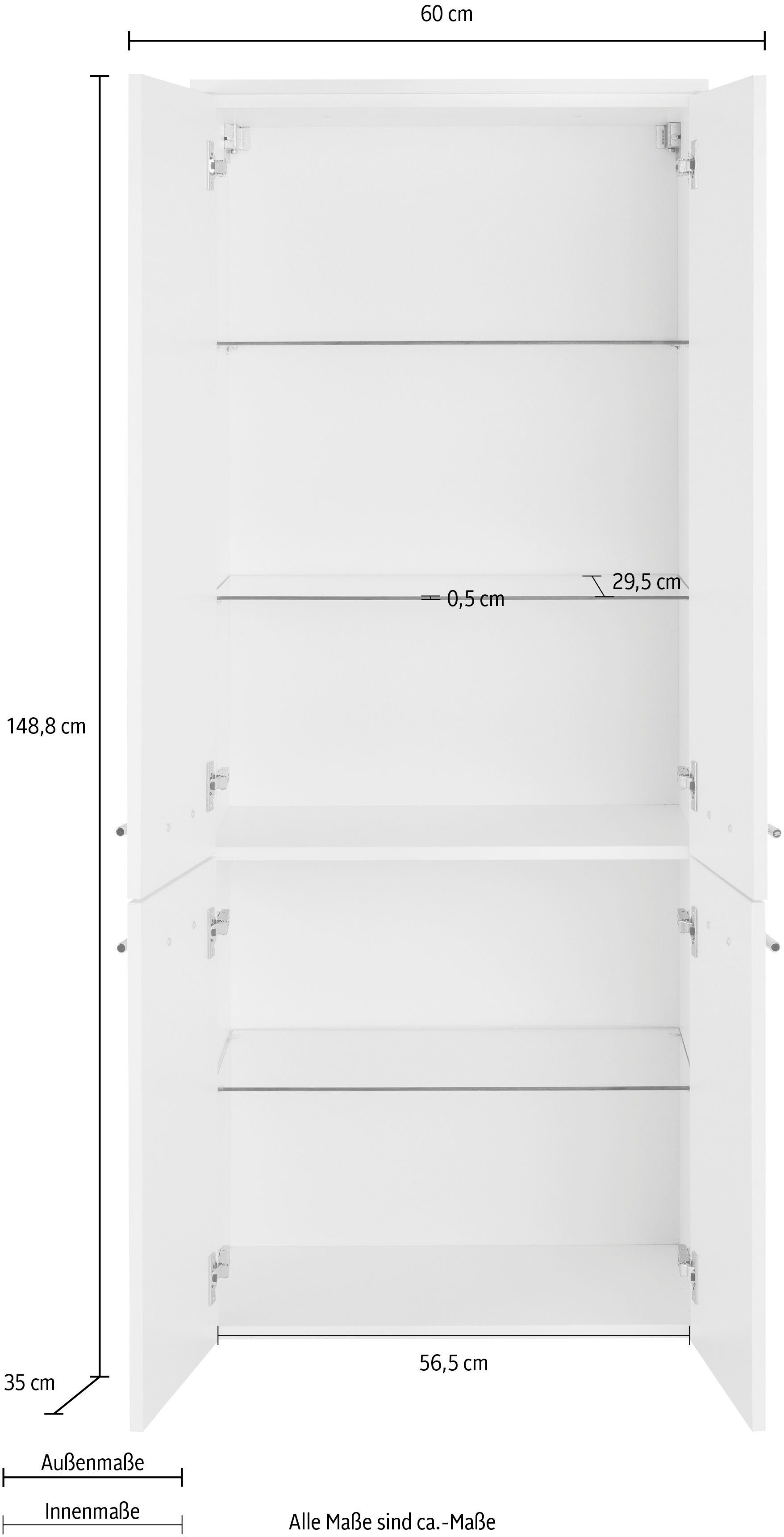 3040, | MARLIN cm 60 weiß Breite weiß Midischrank