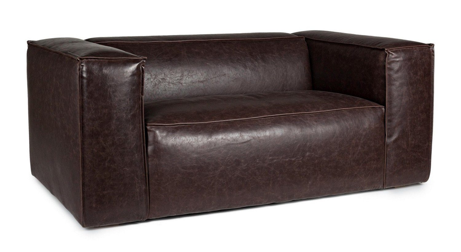 3-Sitzer 99 166 Polyurethan 67,5 x Sofa Natur24 Sofa cm Dakota Braun Couch x