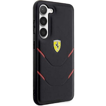 Ferrari Handyhülle Case Samsung Galaxy S23 Plus Kunstleder schwarz 6,6 Zoll, Kantenschutz