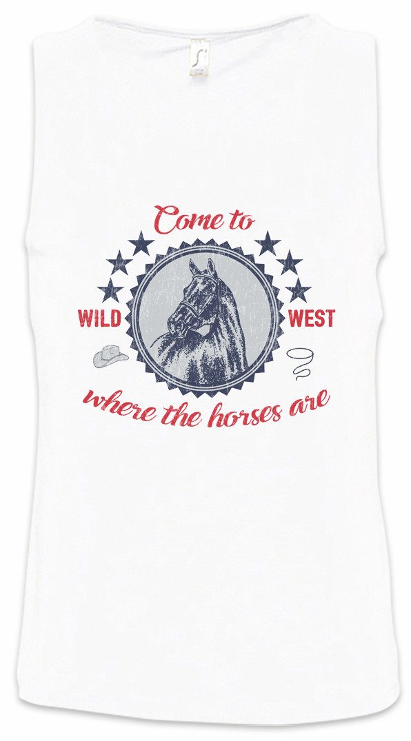 Tanktop Come To The Wild West Ärmelloses T-Shirt Horse Pferd Rodeo Sport
