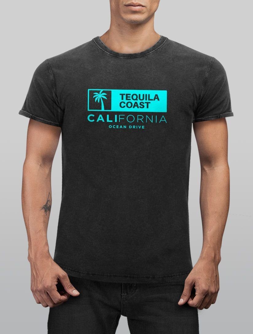 Neverless Print-Shirt Herren Vintage Shirt California günstig online kaufen