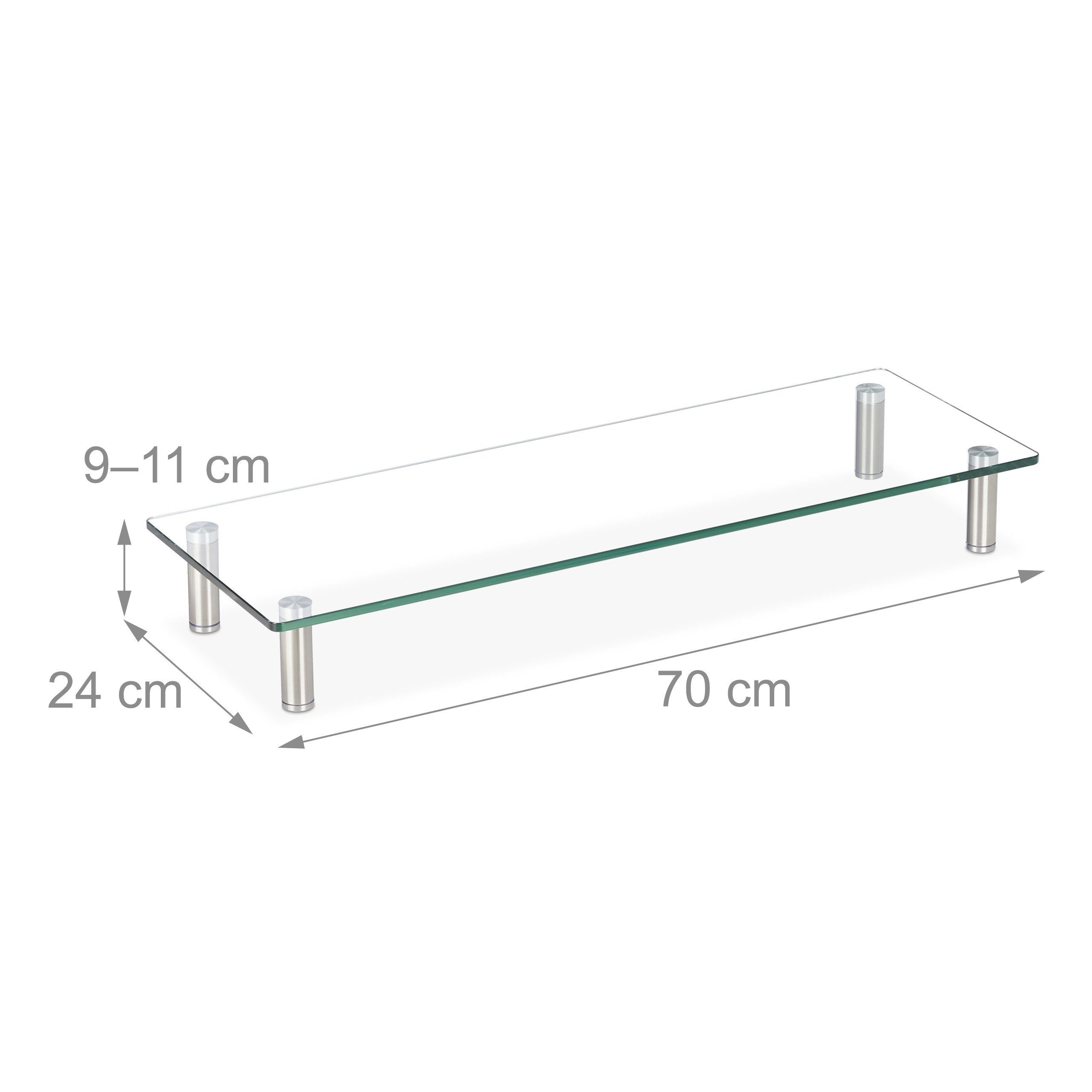 relaxdays Monitor-Halterung Bildschirmständer Glas, (1-tlg., Groß) – Bild 4 von 5