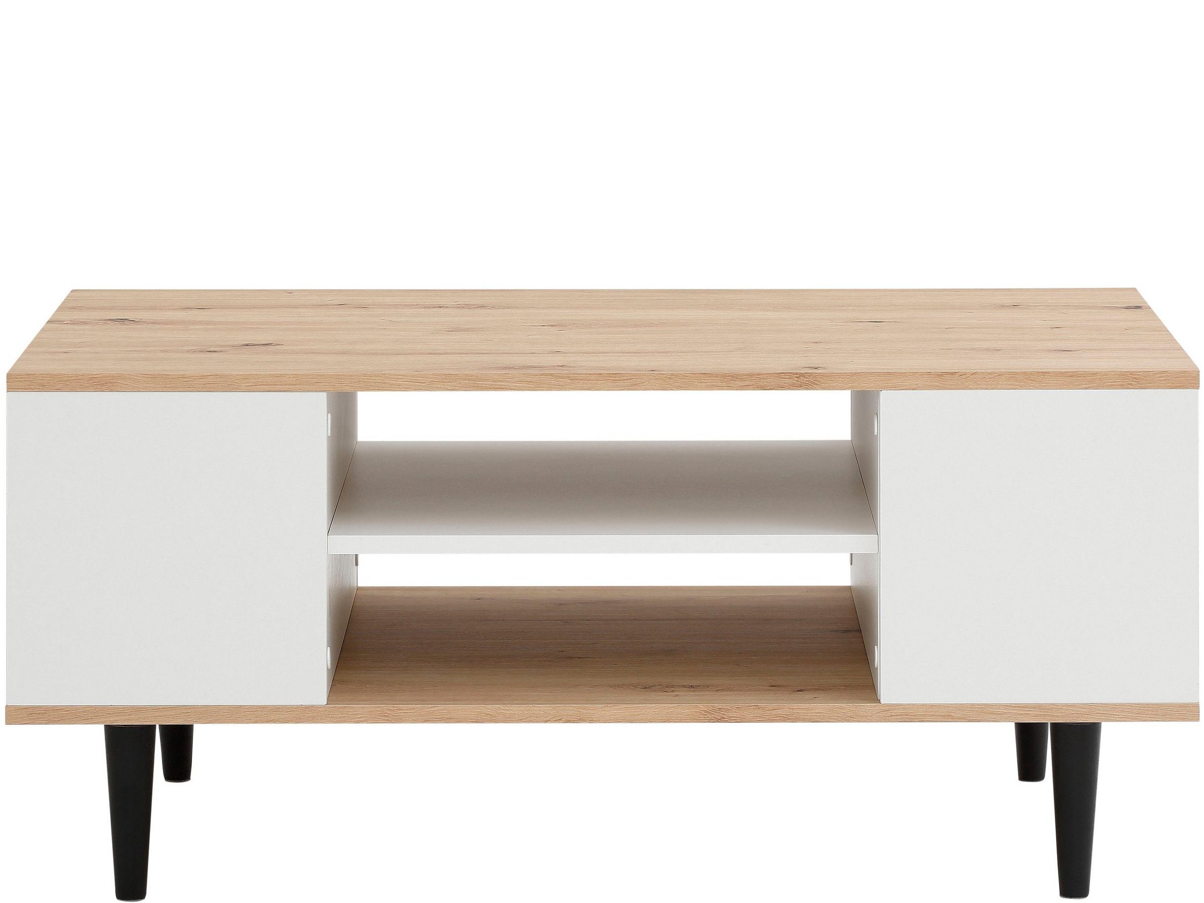 eiche/weiß Couchtisch loft24 bietet Stauraum, Design Legolas, modernen cm Holz, 100 FSC viel aus Breite
