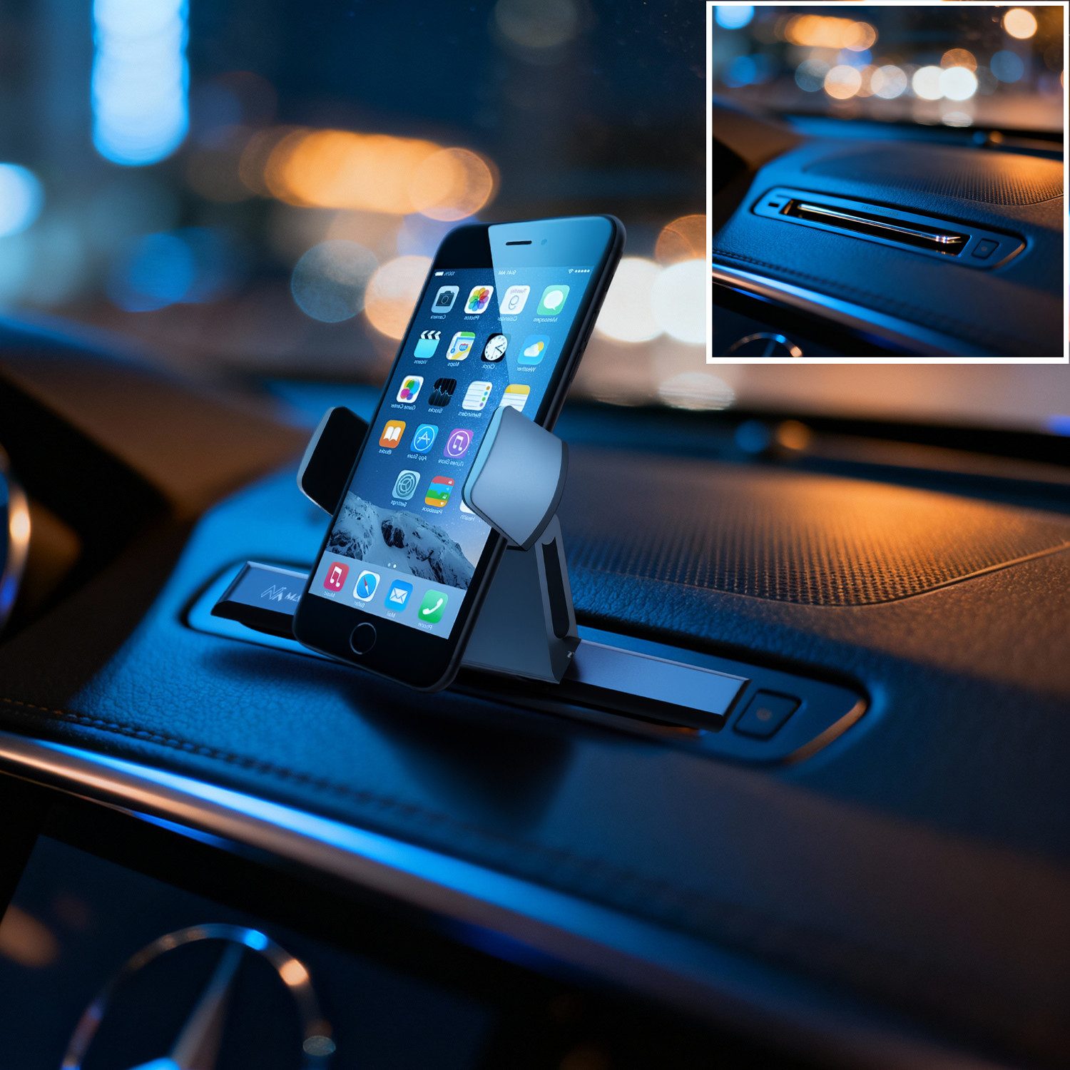 Maclean Handy-Halterung MC-782 Auto Handyhalterung CD-Fach Smartphone Halter, (1-tlg., Universal 58–87 mm 360° drehbar für Smartphone & Navi) – Bild 2 von 5