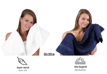 Betz Handtuch Set 6-TLG. Handtuch-Set Premium, 100% Baumwolle, (Set, 6-tlg), Farbe dunkelblau und weiß