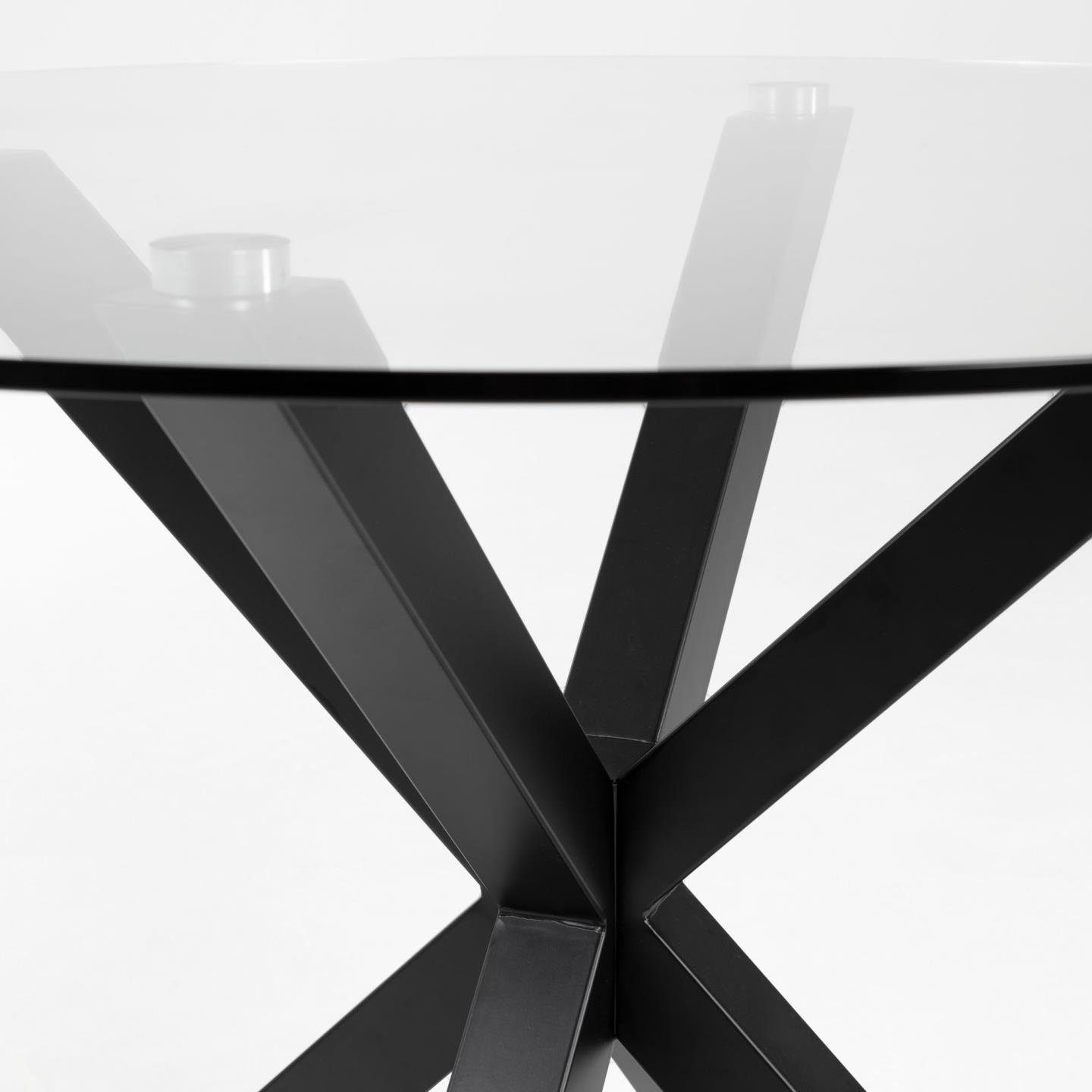 Beistelltisch Ø82cm Tisch Full und Glas Argo Stahlbeinen Natur24 Couchtisch