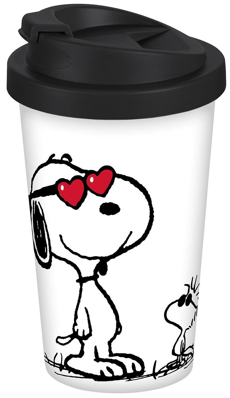 PP, GmbH Coffee-to-go-Becher BPA-frei Peanuts Love Auslaufsicher, Doppelwandig, Geda und 400ml, Lebensmittelecht Labels