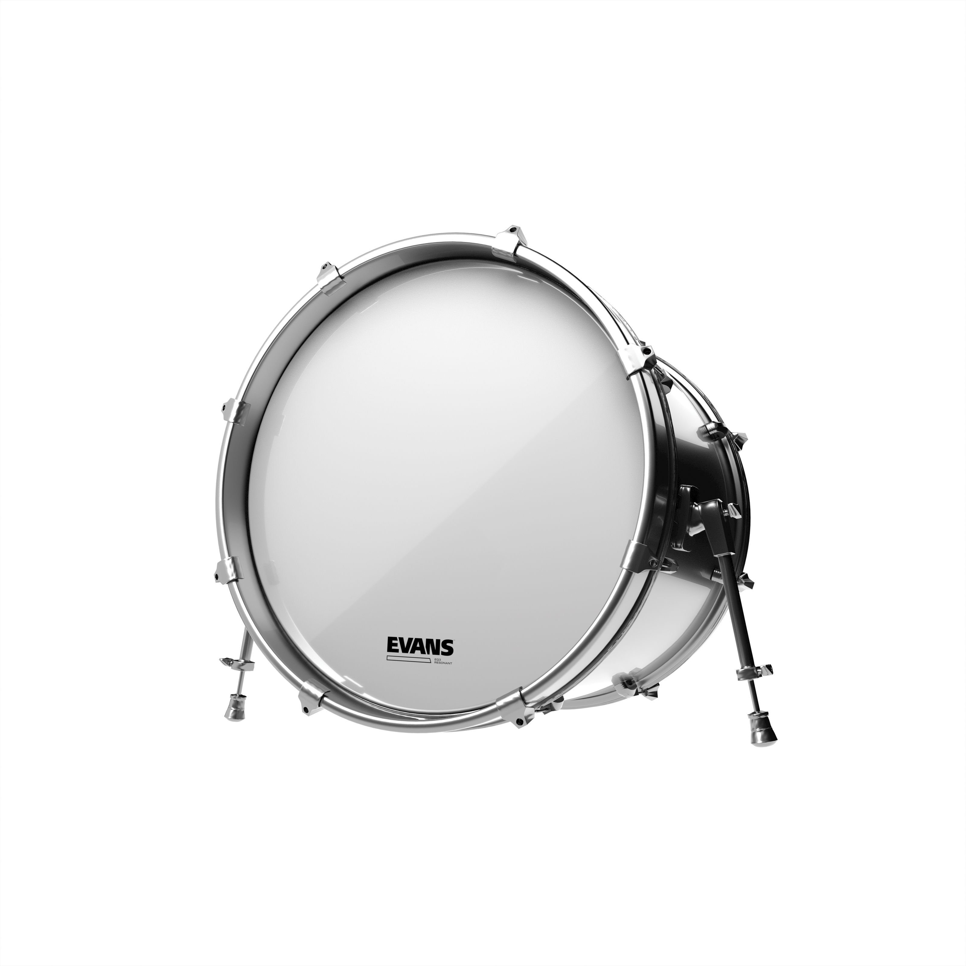 BassDrum Drum EQ3 Bass Bass White,BD16RSW-NP, Reso, - Fe Resonant Spielzeug-Musikinstrument, Evans Hoop