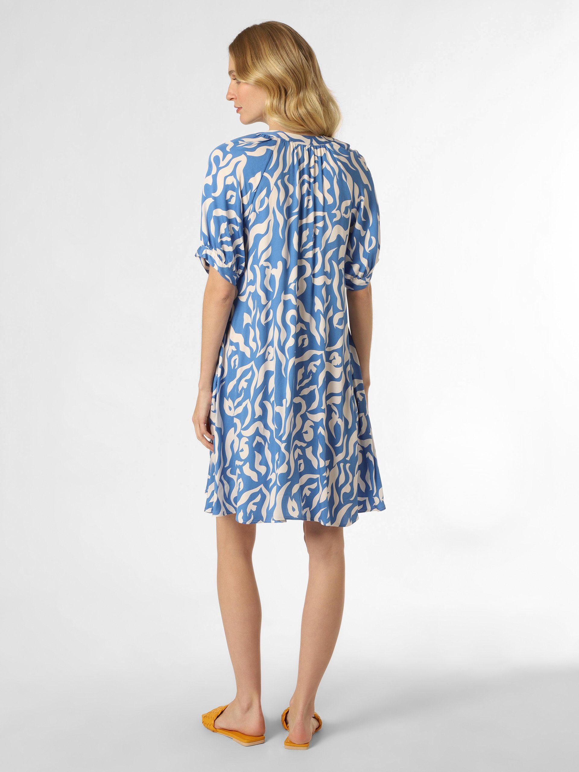 Apriori A-Linien-Kleid blau ecru