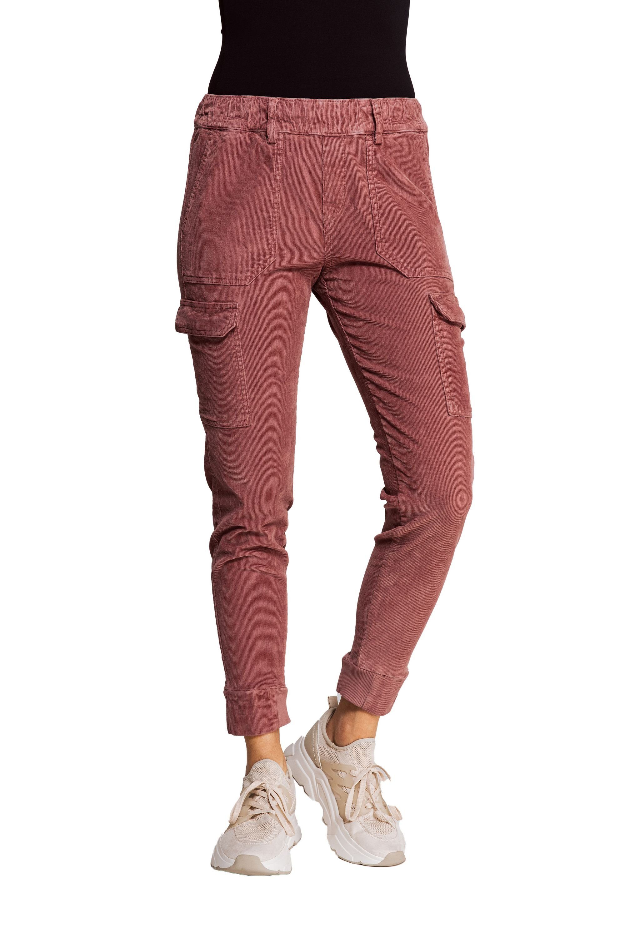 angenehmer DAISEY Zhrill Rose (0-tlg) Chinos Tragekomfort Cord-Cargohose