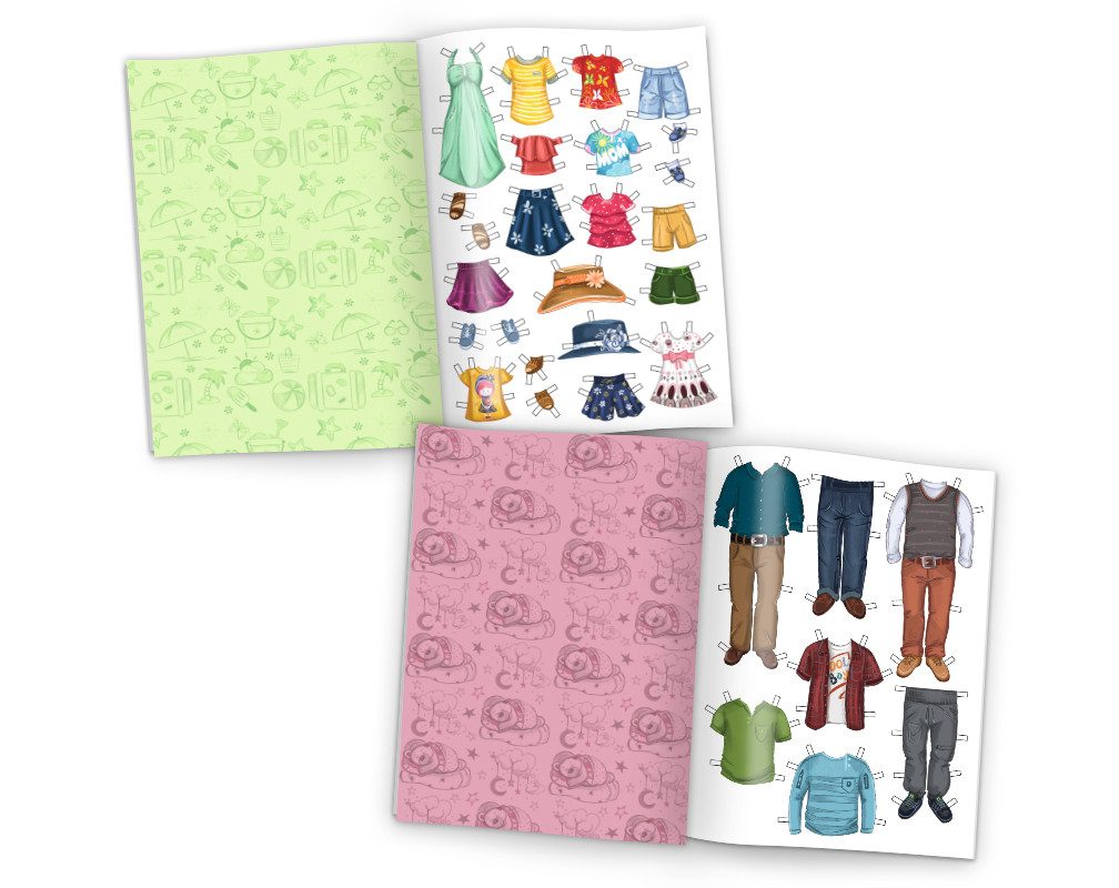 JUNAPACK Anziehpuppe Anziehpuppen zum Ausschneiden Papier Spielbuch mit Kle günstig online kaufen