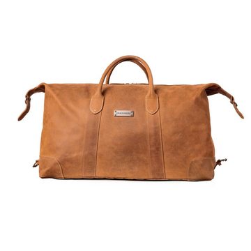 DRAKENSBERG Reisetasche Weekender »David« & Kulturbeutel »Ruby« Cognac, Bundle, aus Premium Leder für Damen und Herren