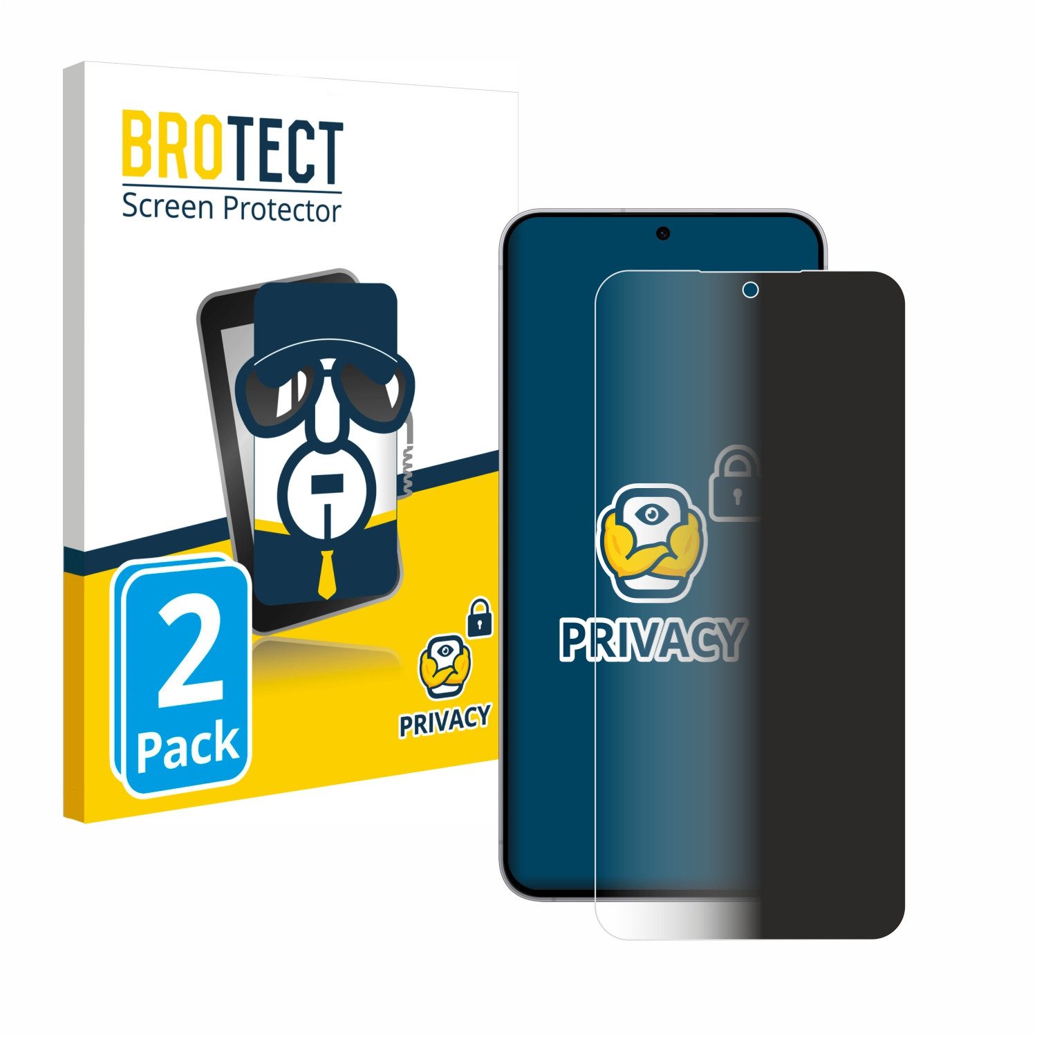 BROTECT Displayschutzfolie Sichtschutzfolie für Samsung Galaxy S25 FE, 2 Stück, Anti-Spy Privacy Sichtschutz Blickschutzfolie Blaulicht-Schutz