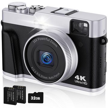 Novzep Professionelle Digitalkamera mit 48 Megapixeln, Autofokus, Kompaktkamera (optischem Sucher, 16fachem Zoom, batteriebetriebenem Blitz und)