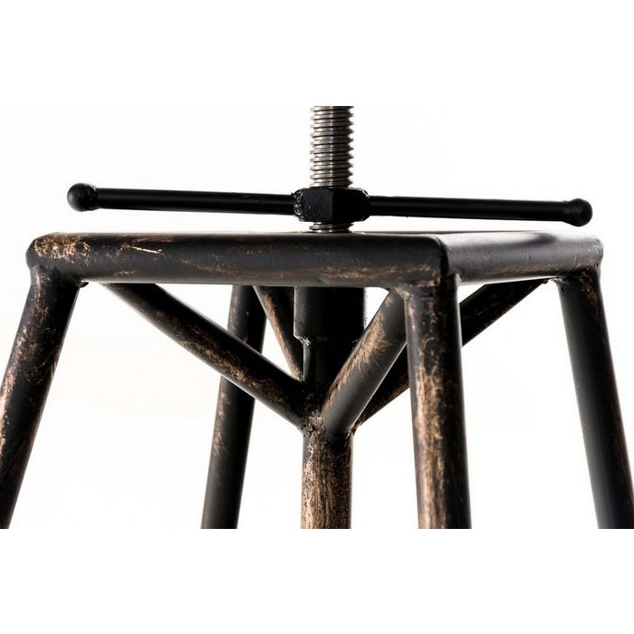 TPFLiving Barhocker Meto (mit angenehmer Fußstütze - Hocker für Theke &amp; Küche) Tresenhocker mit 4-Fuß Gestell Metall bronze - Sitzfläche: Metall PY17807