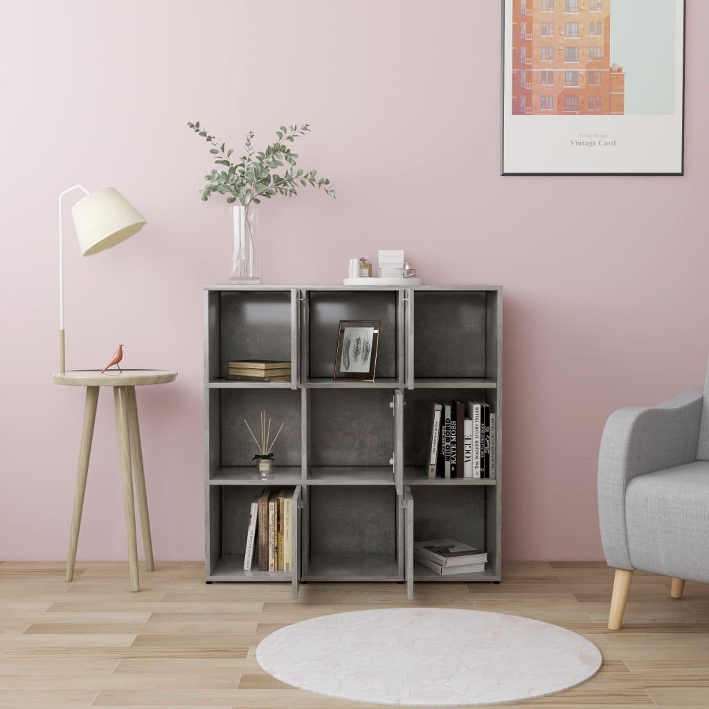 vidaXL Bücherregal Bücherregal Betongrau 90x30x90 cm günstig online kaufen