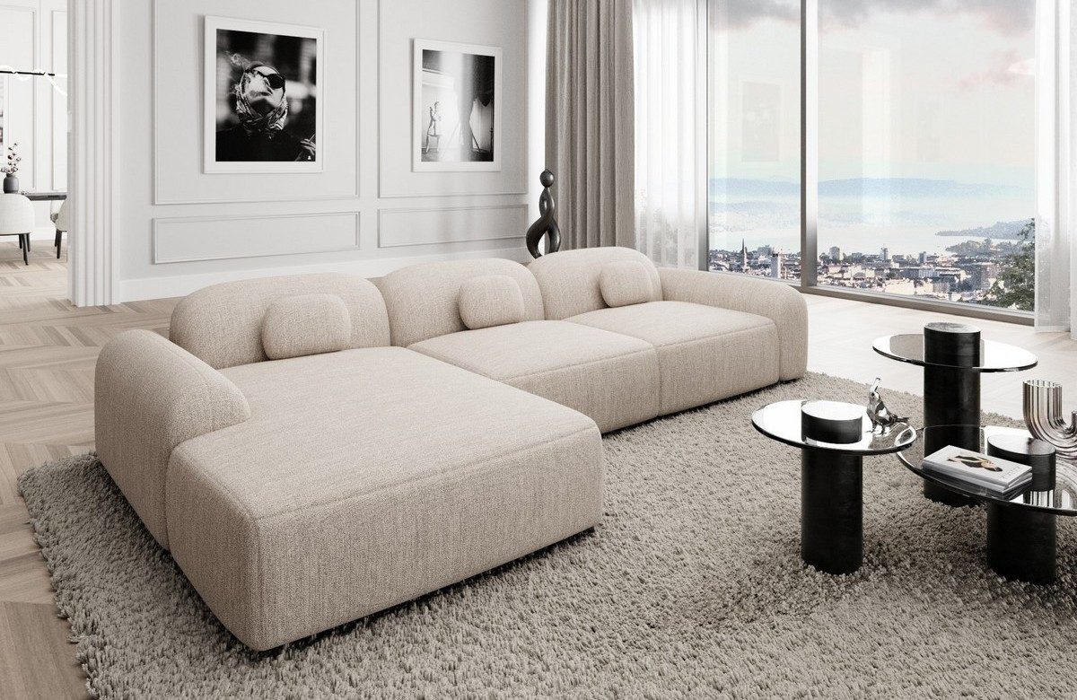 Sofa Dreams Ecksofa Polstersofa Stoff Couch Stoffsofa Modern Sofa Barcelona L Form kurz, Lounge-Sofa