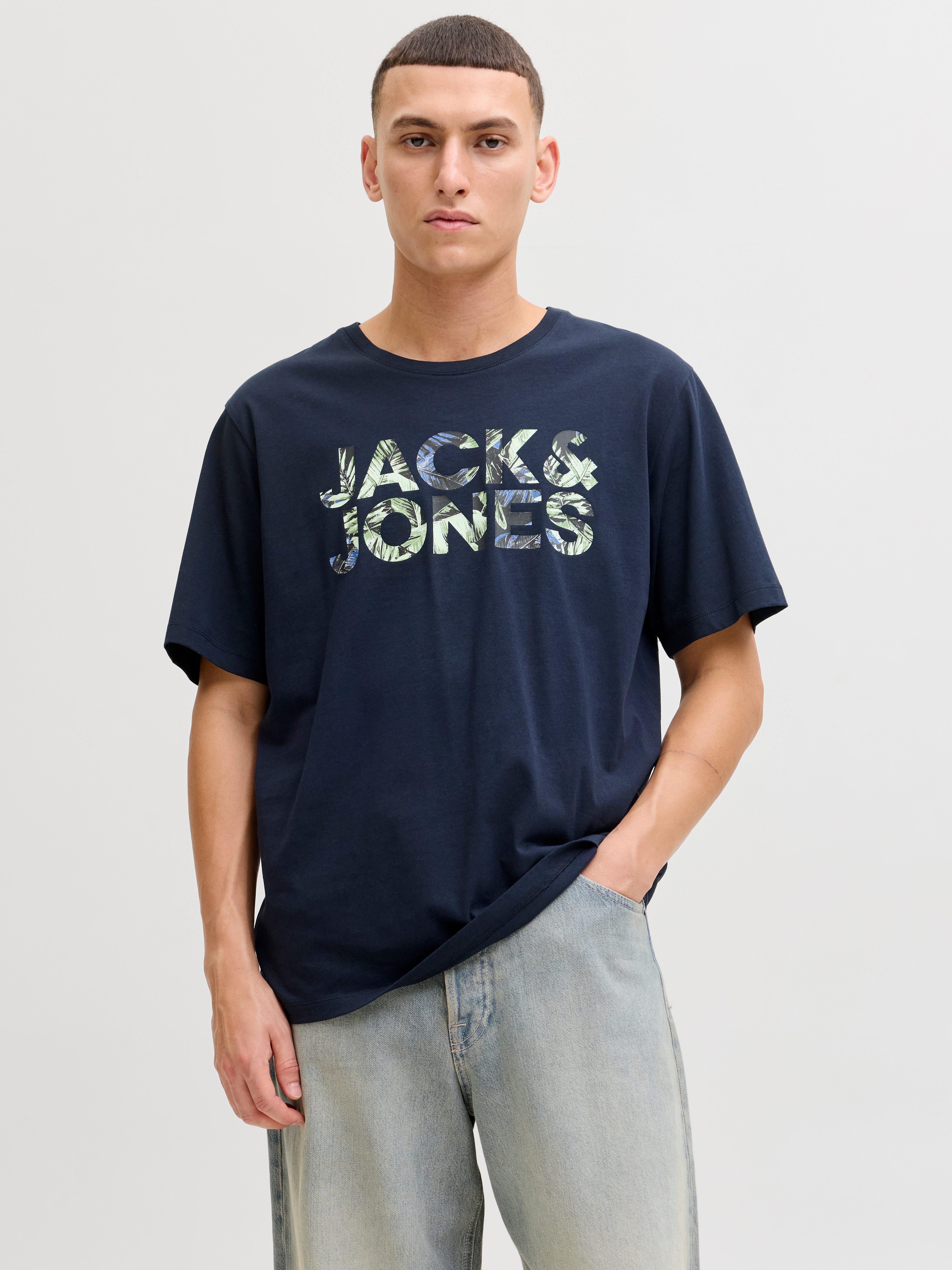 Jack & Jones Kurzarmshirt JJEJEFF LOGO TEE SS SN mit Logoprint