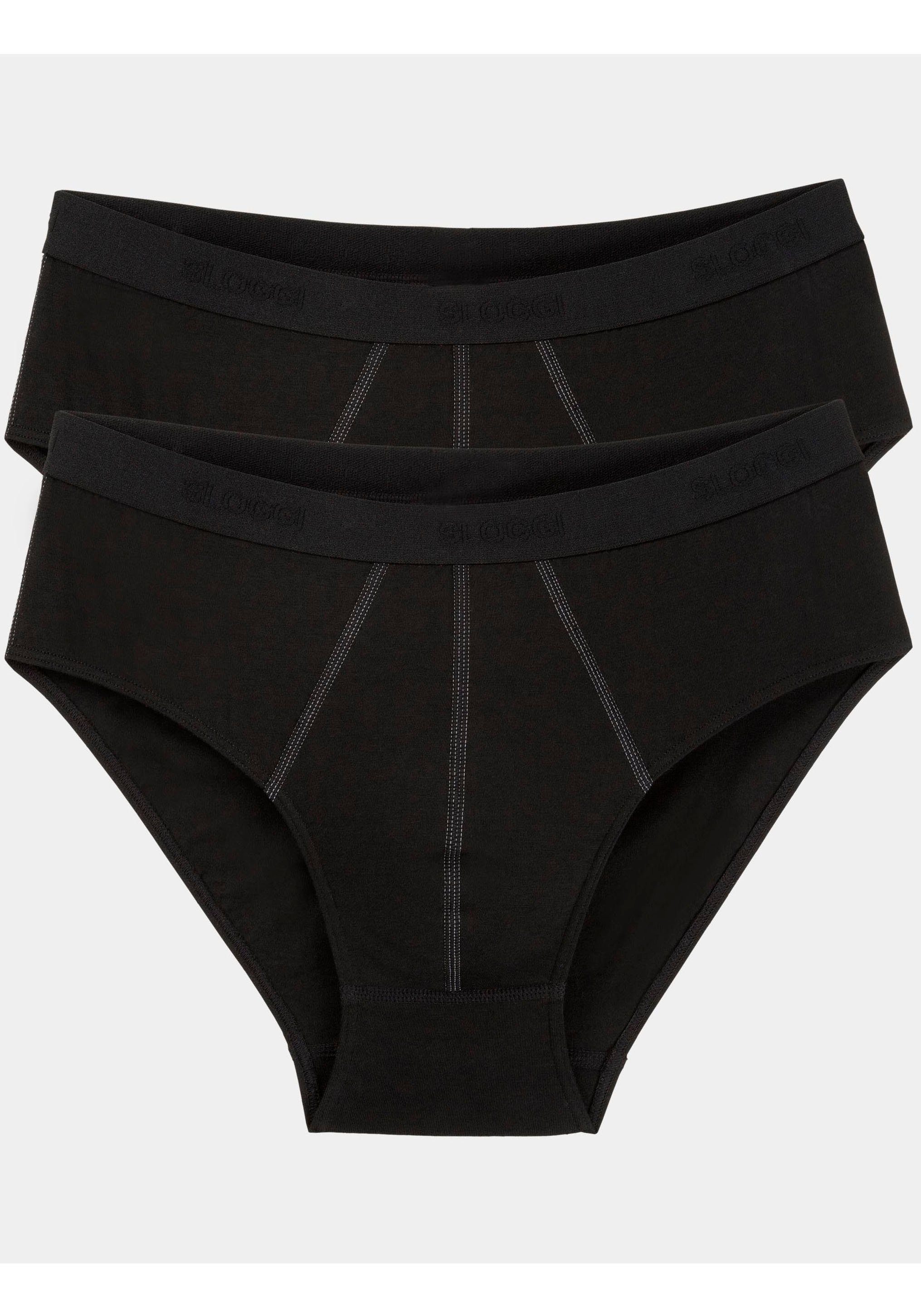 Sloggi Midislip Men 24/7 Brief, (Packung, 2-St) Herrenslip, Baumwoll-Stretch BLACK