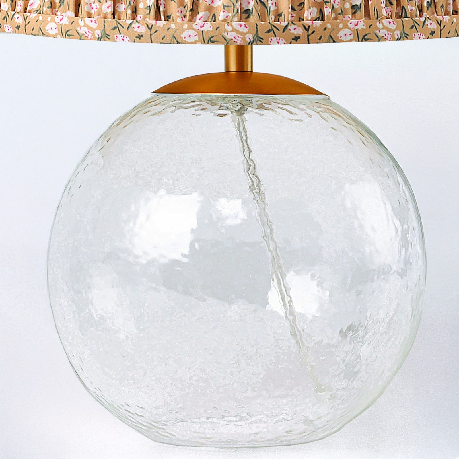STANBOW Nachttischlampe Gelbe Retro-Blumen-Tischlampe aus gehämmertem Glas, ohne Leuchtmittel, E27 – Bild 5 von 5