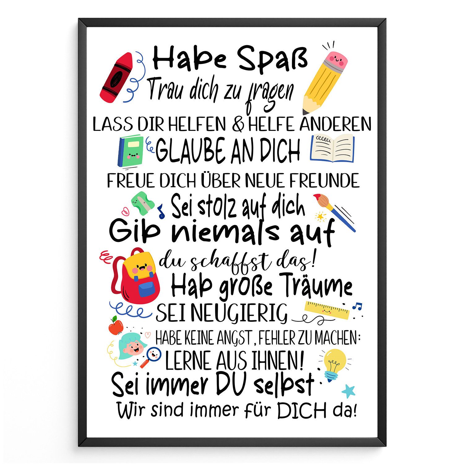 Tigerlino Poster Einschulung Geschenk Schulanfang Affirmation günstig online kaufen