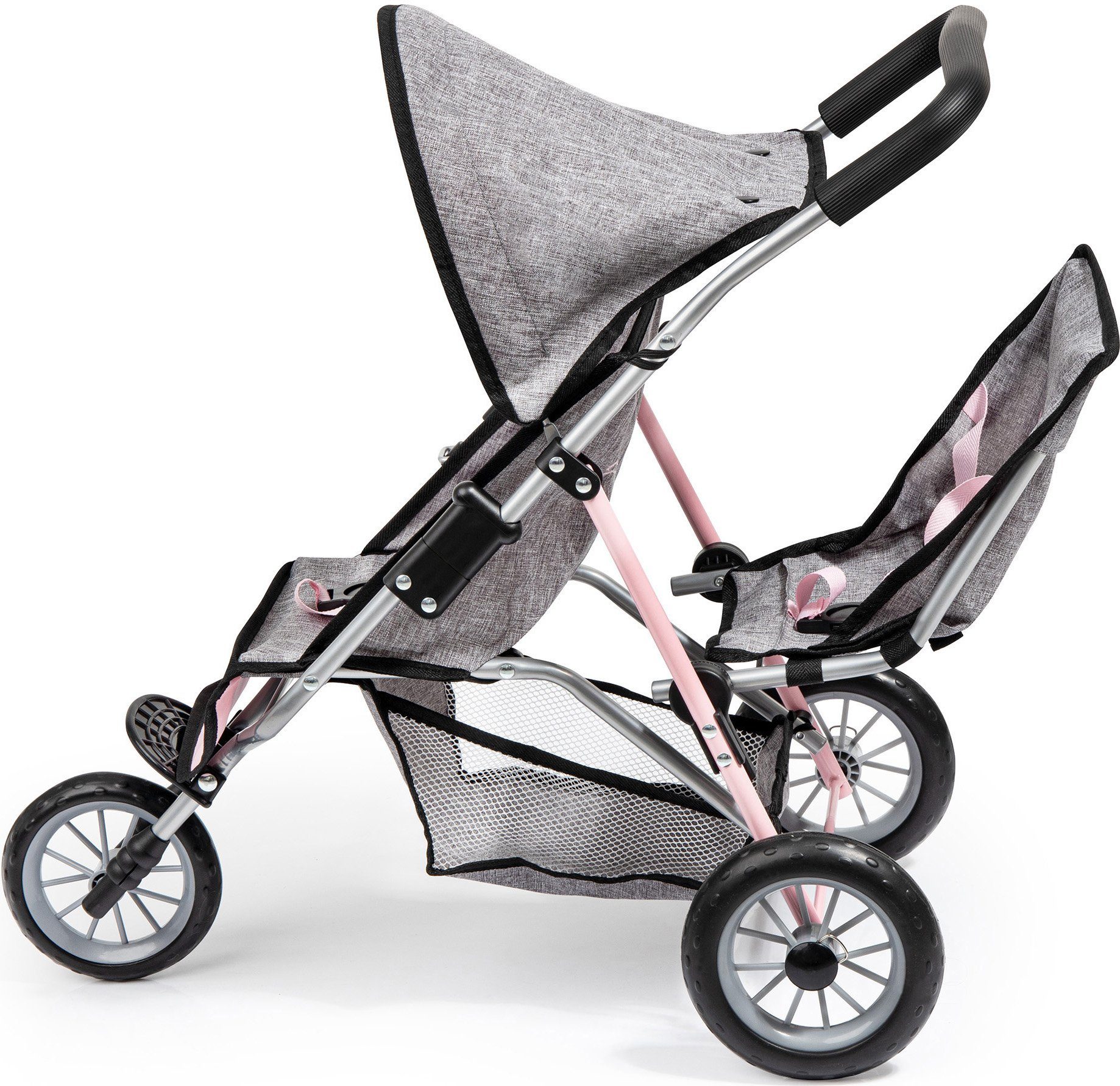 Image of Bayer Puppen-Zwillingsbuggy »Jogger, grau«