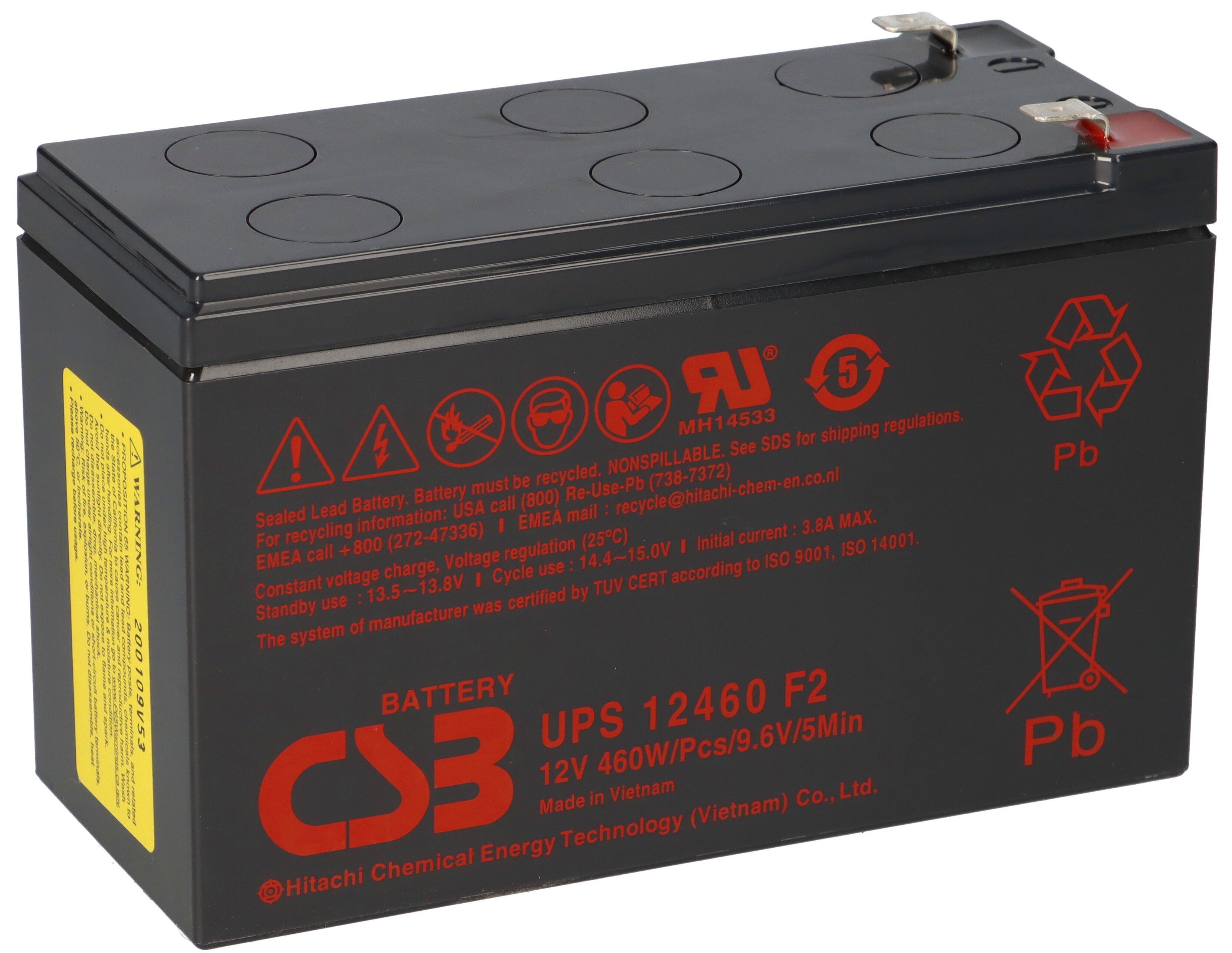 CSB CSB AGM Bleiakku 12V 9,3Ah UPS12460 F2 extrem hochstrom Akku Bleiakkus