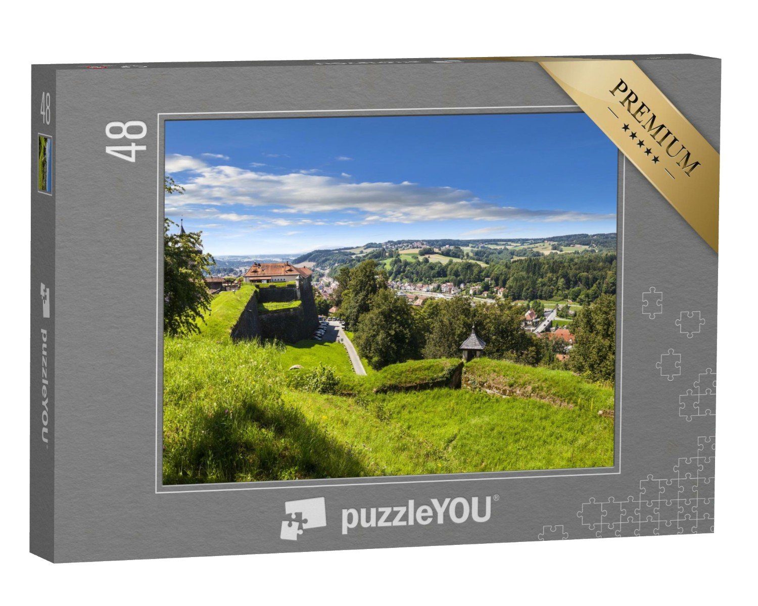 puzzleYOU Puzzle Stadt Kronach und Festung Rosenberg, Bayern, 48 Puzzleteile, puzzleYOU-Kollektionen